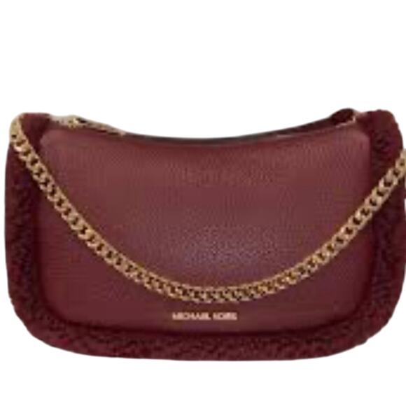 MICHAEL KORS CARMELA Medium Leather Chain Crossbody Shearling 
NWT - Picture 3 of 9